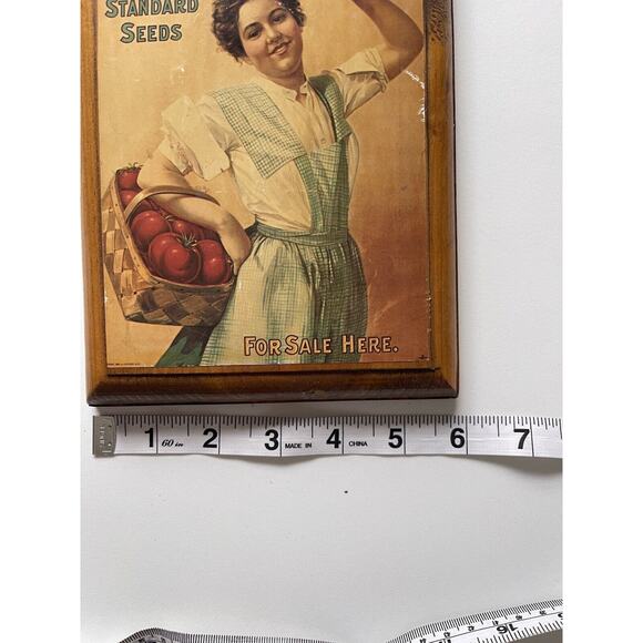FERRY-MORSE SEED CO ADVERTISING Standard Seeds For Sale Here Wooden Plaque Sign - Picture 4 of 4